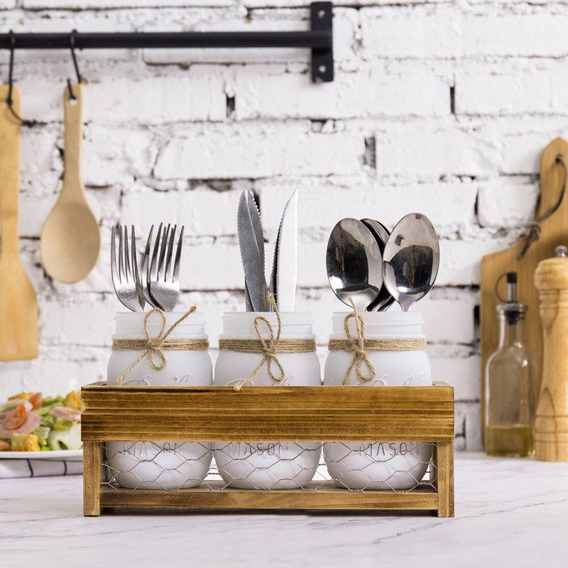 Gracie Oaks Kitchen Utensil Holder Flatware Caddy Wayfair